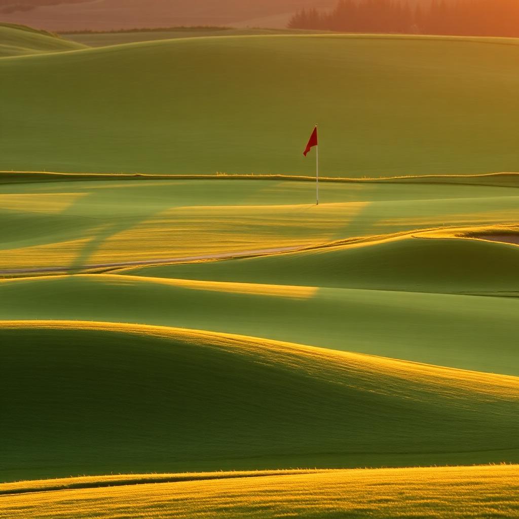 Campo de golf al atardecer